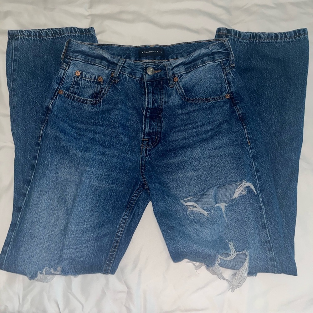 Aeropostale 90’s Baggy Distressed Blue Jeans